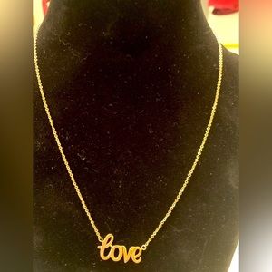 14 kt LOVE  Necklace 16 Inches